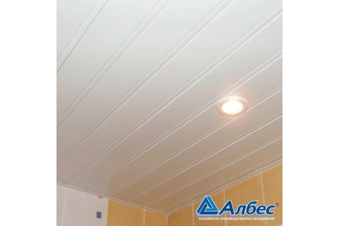 Комплект потолка для ванной комнаты, белый глянец с раскладкой белый глянец (1,7х1,7)
