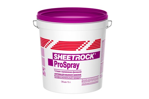 Готовая полимерная шпатлевка для механизированного нанесения и ошкуривания ProSpray, 15 л.